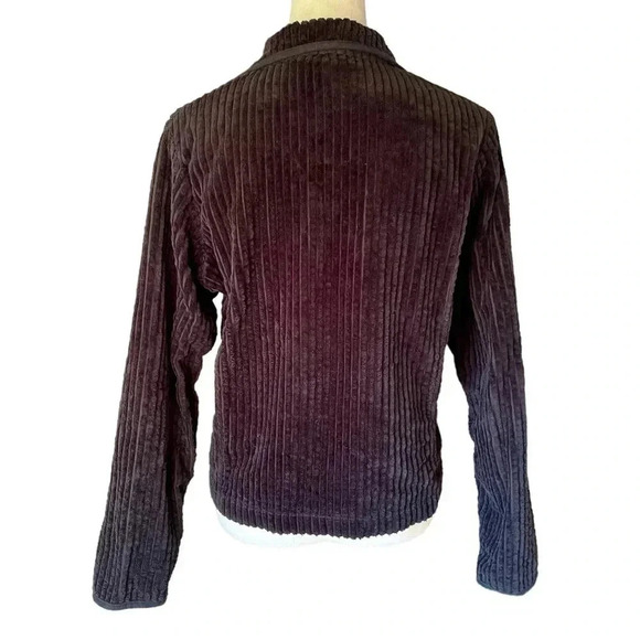 Woolrich Corduroy Black Cotton Bomber Jacket Vintage Kinsdale Zip Up Women Sz M - Picture 4 of 8